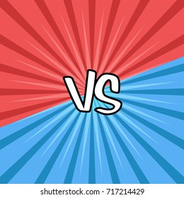 Versus letters fight background. Decorative comic backdrop