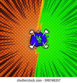 Versus letters fight background. Vector illustration with speech bubble. Decorative backdrop in pop art style.