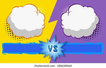 Versus letters fight backgrounds comics style design. Vector illustration