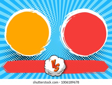 Versus letters fight backgrounds comics style design. Vector illustration