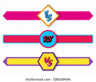 Versus letters fight backgrounds comics style design. Vector illustration