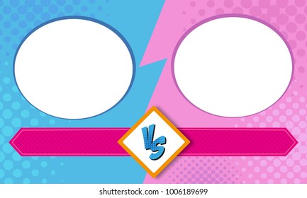 Versus letters fight backgrounds comics style design. Vector illustration
