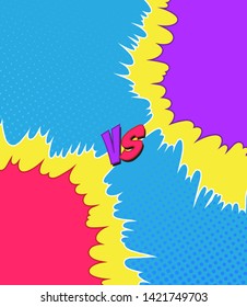 Versus letters fight backgrounds comics style design. Vector illustration