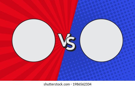 Versus letters fight backgrounds comics style design. Vector illustration