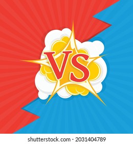 Versus letters fight backgrounds. Comics style design. VS with bursting speech star. Decorative backdrop with bomb explosive in pop art style. Vector EPS 10.