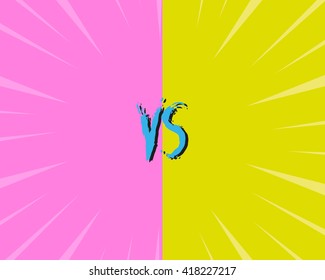 Versus letters fight backgrounds comics style design. Vector illustration