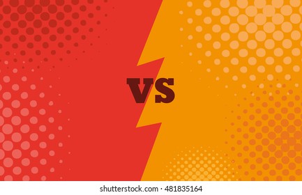 Versus letters fight backgrounds comics style design. Vector illustration