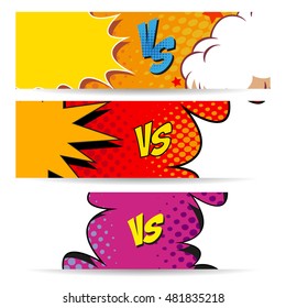Versus letters fight backgrounds comics style design. Vector illustration