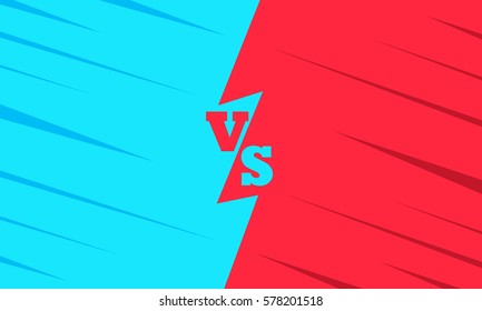 Versus letters fight backgrounds comics style design. Vector illustration