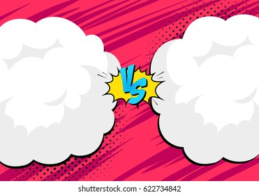 Versus letters fight backgrounds comics style design. Vector illustration