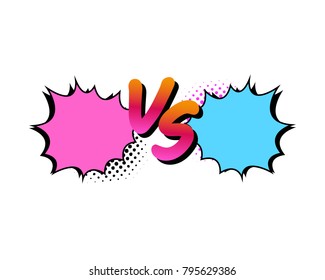 Versus letters fight backgrounds comics style design. Vector illustration