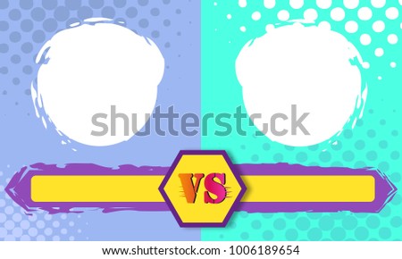 Versus letters fight backgrounds comics style design. Vector illustration