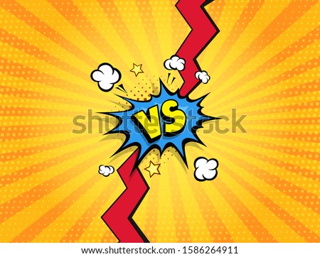Versus letters fight backgrounds comics style design. Vs battle challenge poster Pop art Vector illustration,