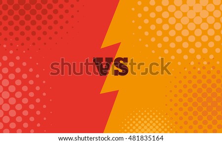 Versus letters fight backgrounds comics style design. Vector illustration