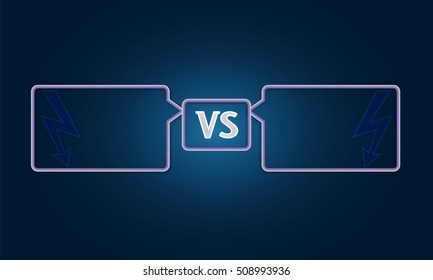Versus letters fight backgrounds with sun rays style design. VS with speech bubble. Vector illustration