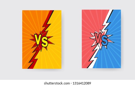 Versus letters. Fight and match element.
