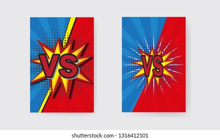 Versus letters. Fight and match element.