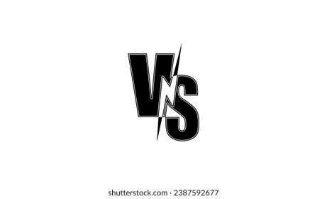 Versus letters with lightning between, Vs logo