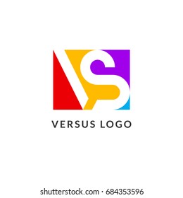 Versus letters logo. Flat competition concept design emblem. Versus icon.