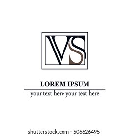 Versus letters logo. Letters V and S, flat style symbol. Isolated on white background. Vector illustration, eps 10.