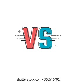 Versus letters logo. VS vector Illustration emblem in linear style.