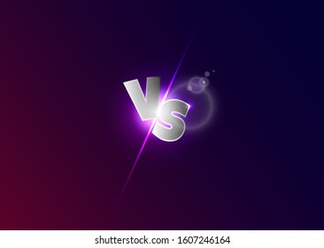 Versus Letters. Shining Competition Symbol. Confrontation concept, competition vs match game, martial battle vs sport. Versus battle vector 
