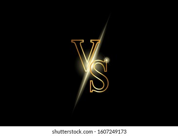 Versus Letters. Shining Competition Symbol. VS letters for sports, fight, competition, battle, match, game, competitive.  Confrontation fight competition. Vector illustration EPS10
