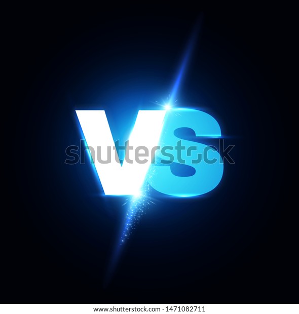 Versus Letters Shining Competition Symbol Logo Stock Vector