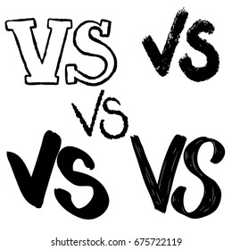 Versus letters. Symbol competition VS. Vector illustration