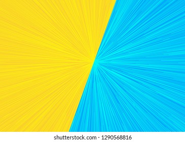 Versus lightning background yellow cyan color. Sport banner, competition, contest, match game, announcement of two fighters, battle. VS concept pop art comic style. Vector 10 eps