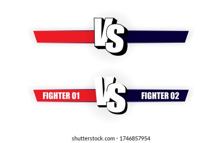 Versus Logo blue vs red. VS vector letters illustration. Competition icon. Vector illustration.