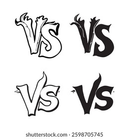 Versus logo vector icon set. Editable stoke eps 10.