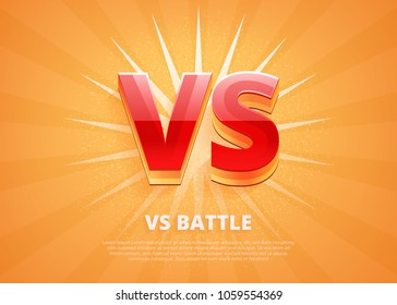 Versus logo vs letters for sports and fight competition. Battle vs match, game concept competitive vs. Vector illustration 