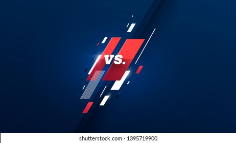 versus logo vs letters for sports and fight competition. MMA, UFS, Battle, vs match, game concept competitive vs. with simple graphic elements. blue. dark background eps 10 Vector illustration