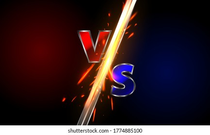 versus logo vs letters for sports and fight competition.