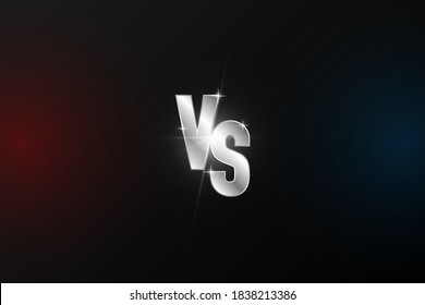 Versus logo vs letters for sports and fight competition. Battle vs match