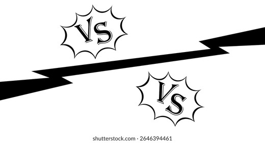 Logotipo Versus vs letras para esportes e competição de luta. MMA, UFS, Batalha, vs match, conceito de jogo competitivo vs de projetores de vetor de projetores.