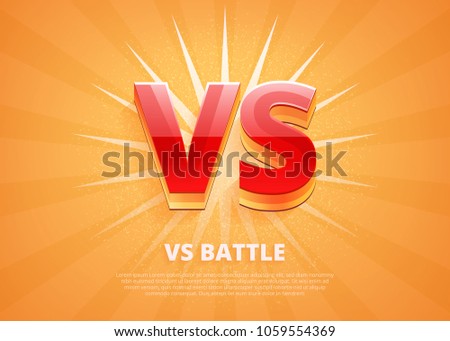 Versus logo vs letters for sports and fight competition. Battle vs match, game concept competitive vs. Vector illustration 