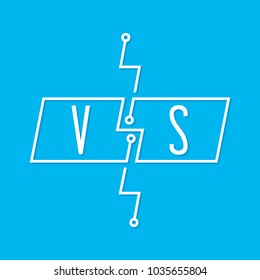 Versus Logo. VS Vector Letters Illustration. people vs robot. Competition Icon. Fight Symbol.
