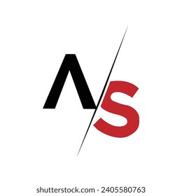 Versus logos. AS letter for sport, fight, competition, battle, match, game. Vector icon.