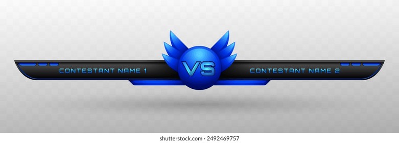 Versus Lower Third in Black and Blue for Esports, Gaming, and Sports Broadcasts