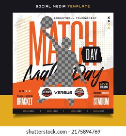 Versus Match Day Basketball Sports Tournament Banner Template with Logo for Social Media