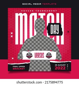 Versus Match Day Soccer Sports Tournament Banner Template with Logo for Social Media