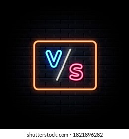 Versus neon sign banner design