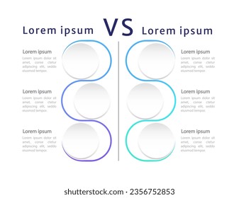 Versus neumorphic circles infographic chart design template. Abstract infochart with contour. Instructional graphics with 5 step sequence. Visual data presentation. Myriad Pro font used