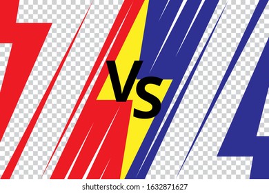 Versus on transparent background. VS sport competition poster for game, fight and battle. Concept with blue and red side. Flat vector illustration EPS10