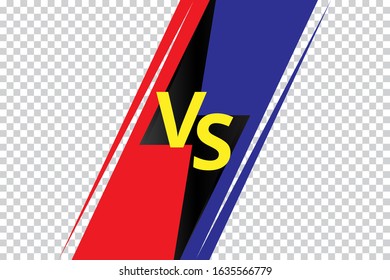 Versus on transparent background. VS sport competition poster for game, fight and battle. Concept with blue and red side. Flat vector illustration EPS10