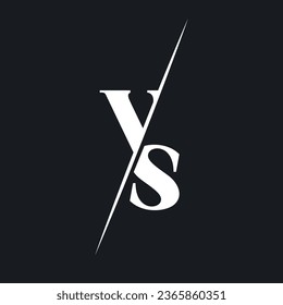 Versus pictogram. Elegant, subtile design. V and S letters with slash line. 