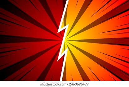 Versus pop art background template for cartoon comic book page or poster. Background with halftone effect in comic style design.
