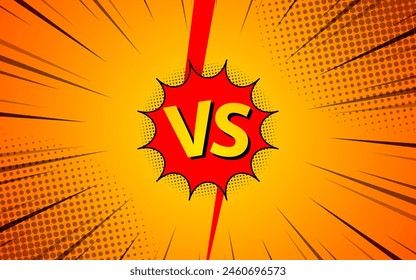 Versus Pop Art Hintergrund Vorlage für Cartoon Comic Seite oder Poster. Hintergrund mit Halbtoneffekt im Comic-Stil.